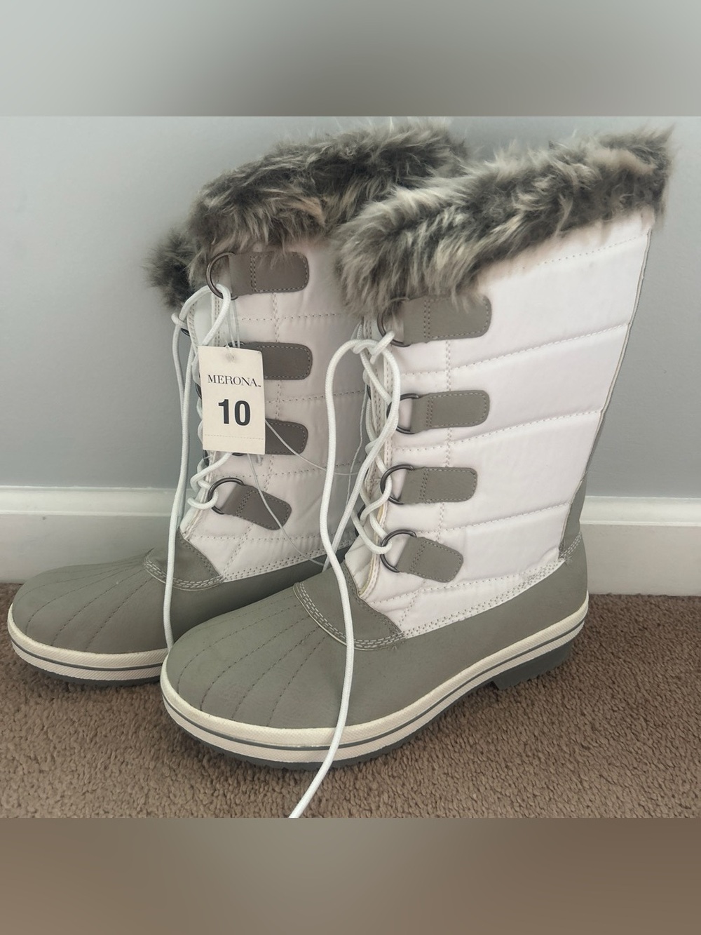 Gray winter boots